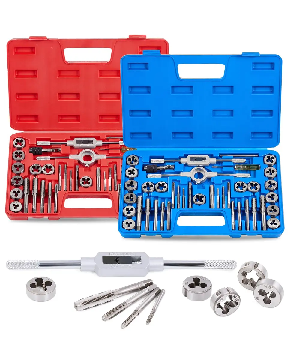 Orion Motor Tech Tap and Die Set, SAE & Metric, 80 pcs | Precision Thread Repair & Cutting Kit - main product image