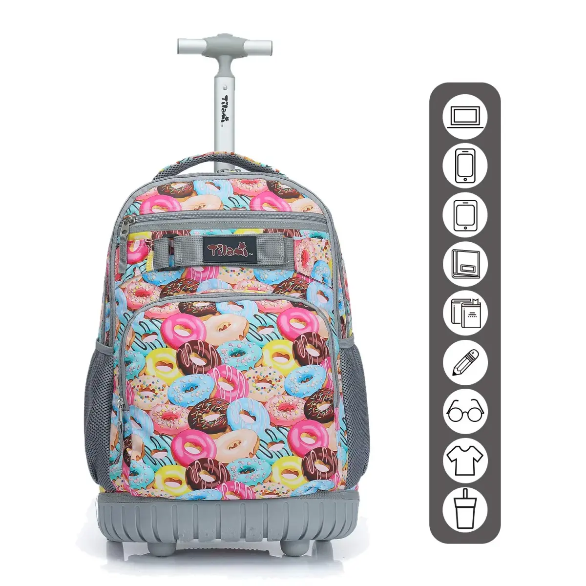 Tilami Rolling Backpack 18.92" (48cm) | Wheeled School & Travel Bag with Laptop Compartment - view 3