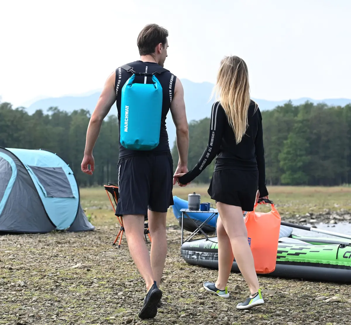 MARCHWAY Floating Waterproof Dry Bag Backpack, Roll Top, 40L Teal | Keeps Gear Dry & Afloat on Water Adventures - view 7