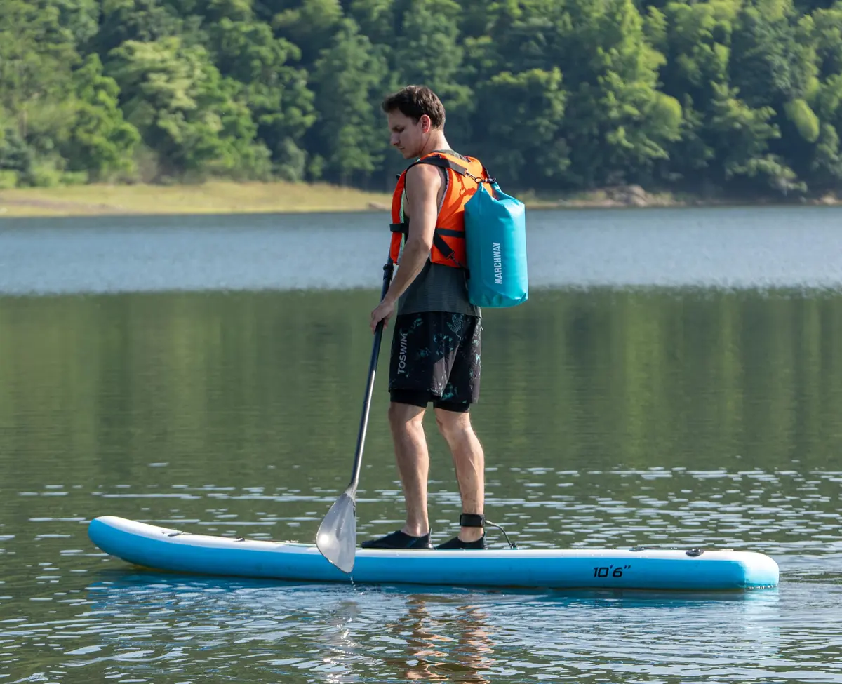 MARCHWAY Floating Waterproof Dry Bag Backpack, Roll Top, 40L Teal | Keeps Gear Dry & Afloat on Water Adventures - view 8