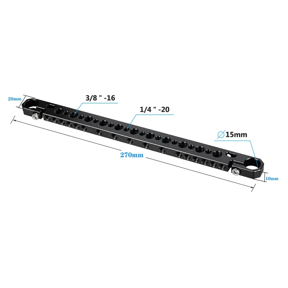 CAMVATE Aluminum 15mm Rod Adapter for Camera & Monitor Cage Rig - 2142 | Universal 270mm Light & Durable - view 2