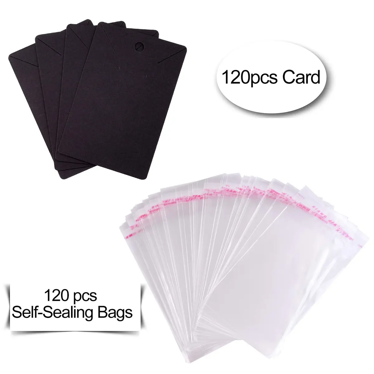 TUPARKA 120 Pcs Earring Display Card, Kraft Paper Tags for DIY Jewelry, 3.5 x 2 Inches - view 3