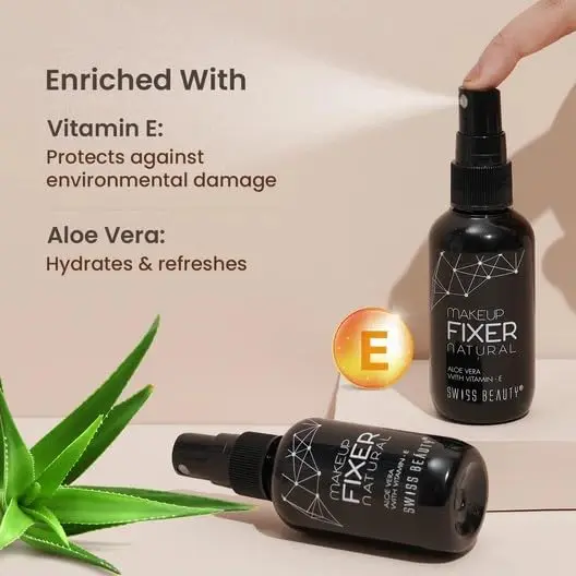 Swiss Beauty Natural Makeup Fixer Spray with Aloe Vera & Vitamin E, 70ml (2.37 Fl Oz) | Sets Makeup All Day - view 4