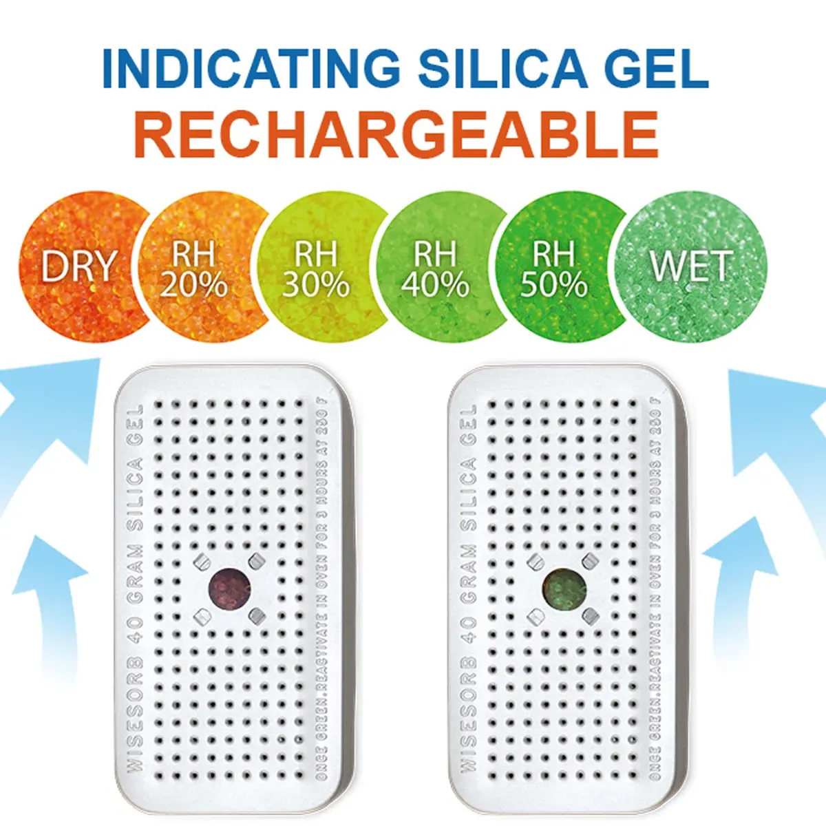 Wisesorb Silica Gel Canister 5 Pack | Reusable Moisture Absorber for Car, Closet, Gun Safe - view 4