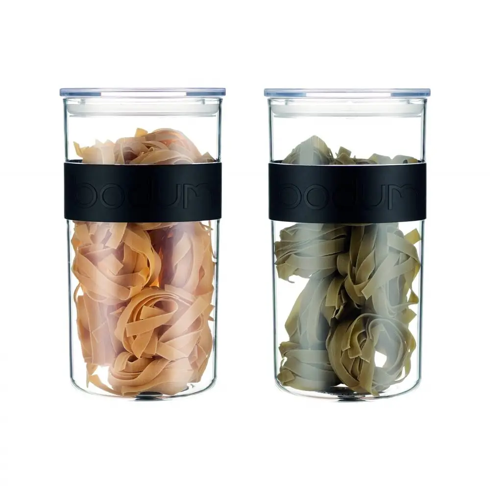 Bodum Presso Airtight Food Storage Jar 2L (Black) | BPA-Free Plastic, Dishwasher & Microwave Safe - view 2