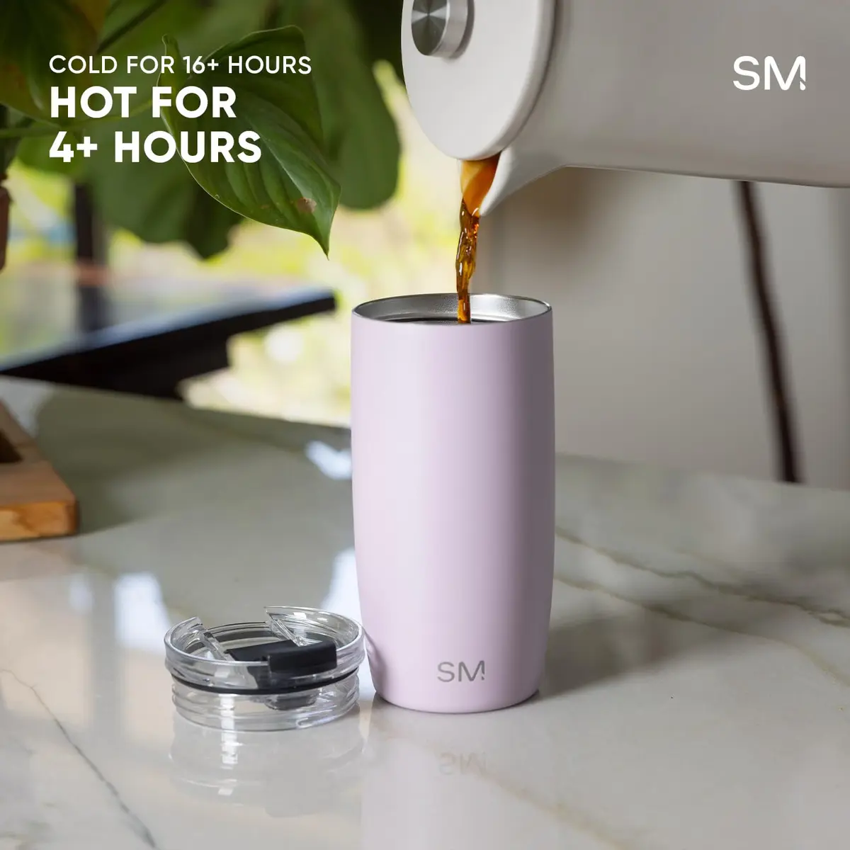 Simple Modern Voyager Insulated Travel Coffee Mug with Flip Lid | 16oz (473ml) | White - view 5