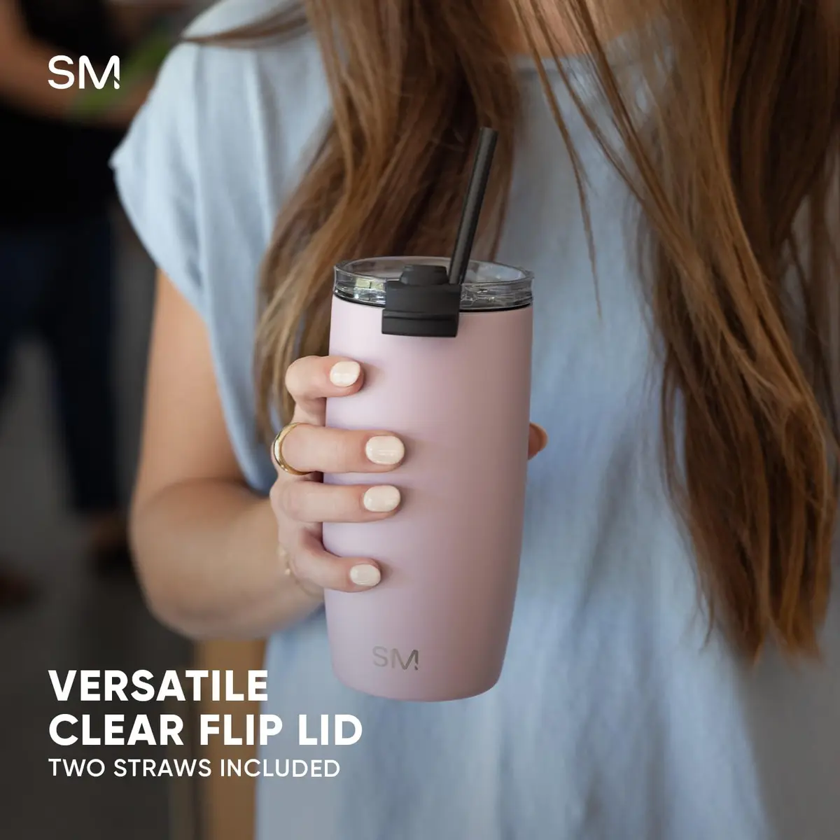 Simple Modern Voyager Insulated Travel Coffee Mug with Flip Lid | 16oz (473ml) | White - view 6