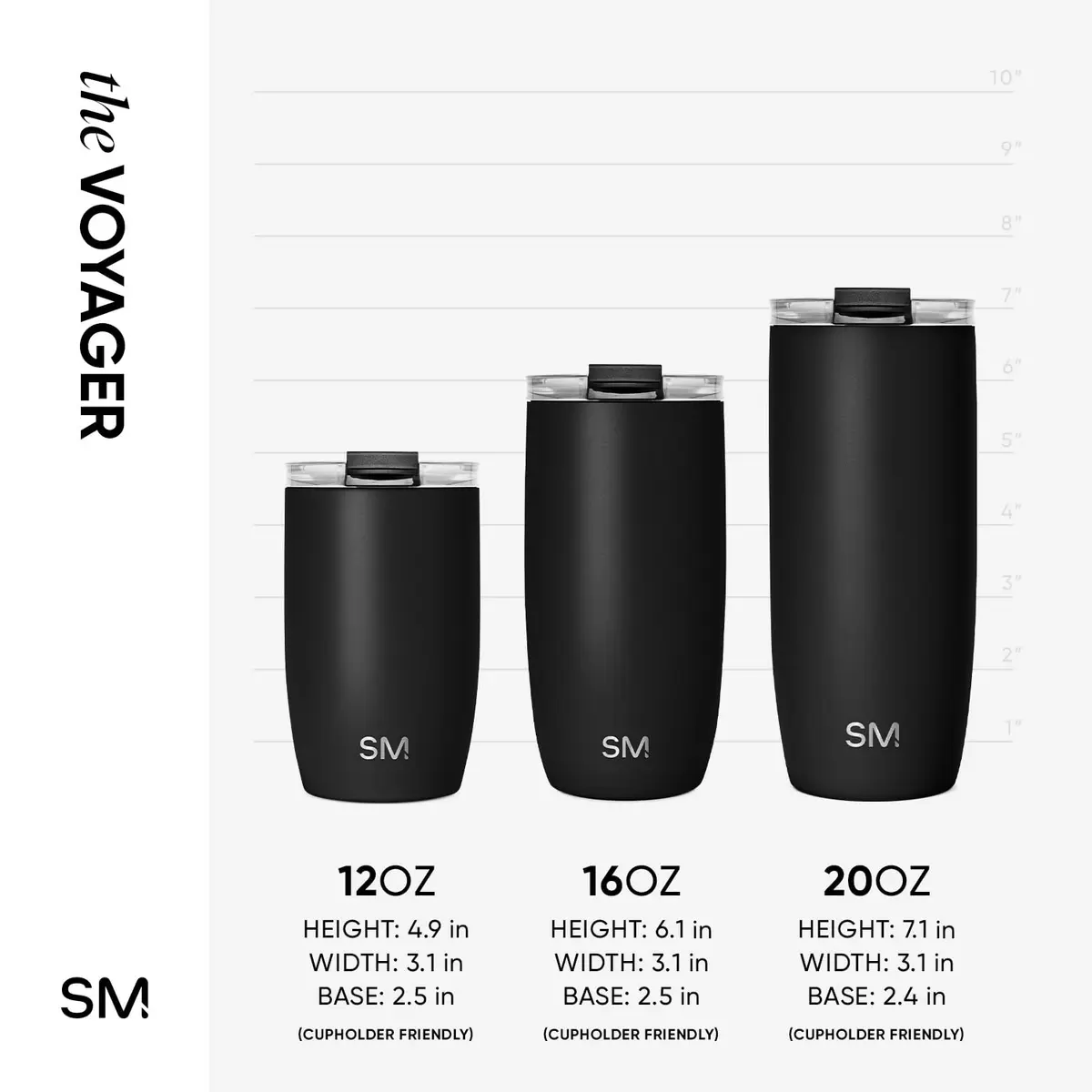 Simple Modern Voyager Insulated Travel Coffee Mug with Flip Lid | 590ml (16oz) Black | Keeps Drinks Hot or Cold for Hours - view 7