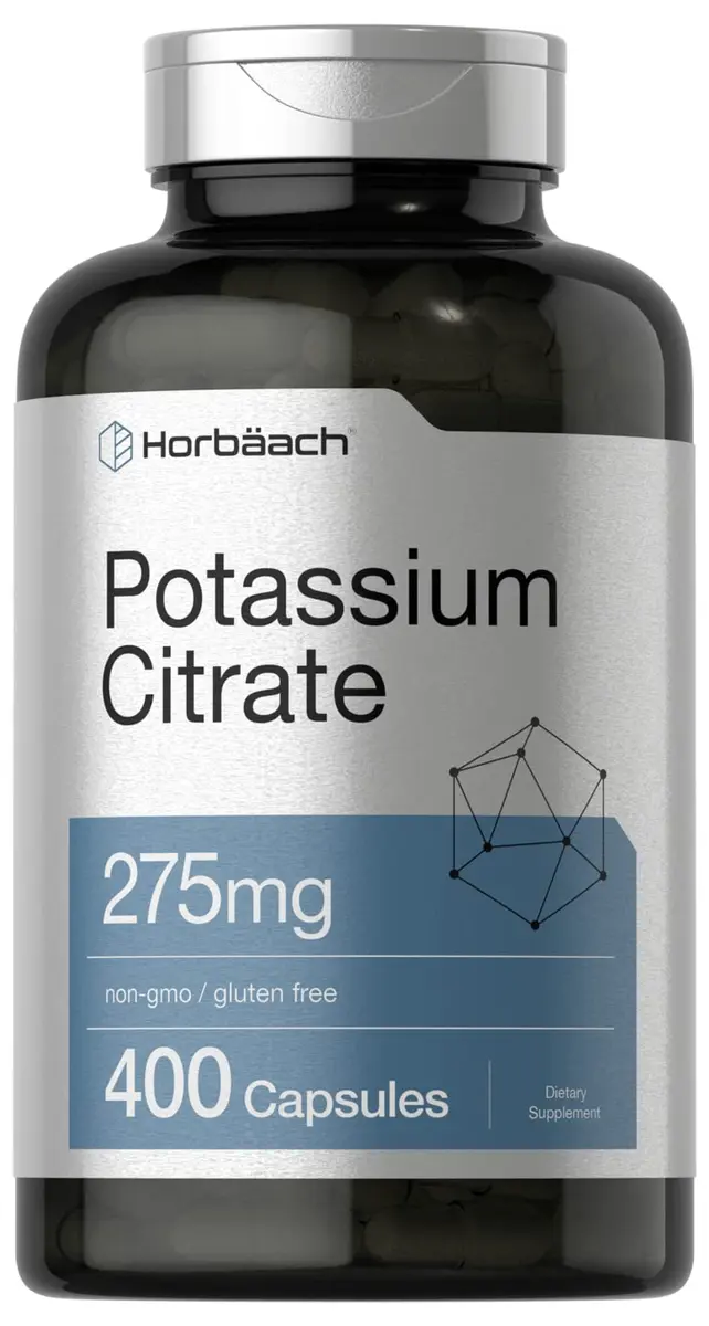 Horbäach Potassium Citrate Supplement 275 mg | 400 Capsules | Supports Wellness & Absorption - main product image