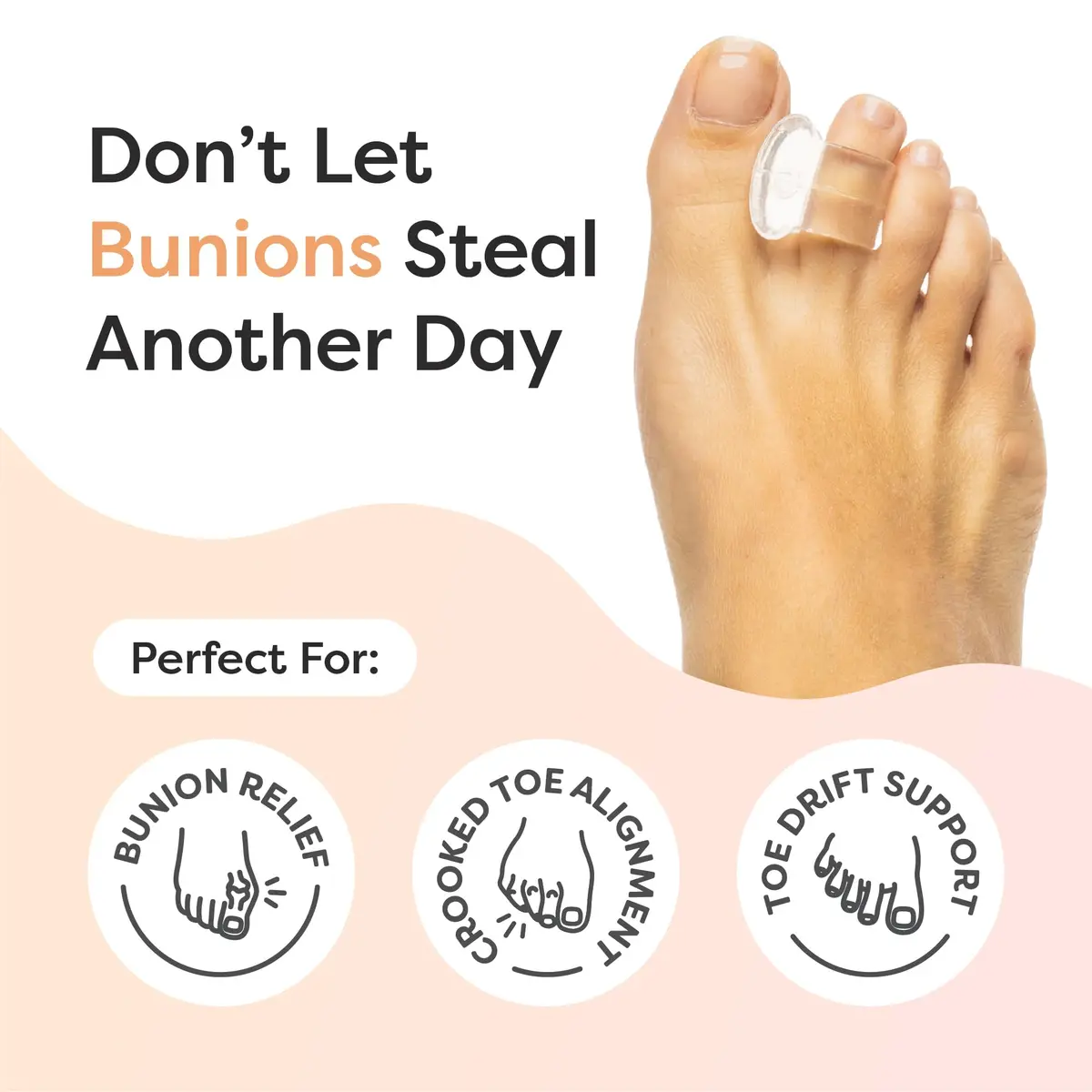 ZenToes Gel Toe Spacers for Bunions & Overlapping Toes | Soft Silicone Support for Comfort & Alignment - view 2