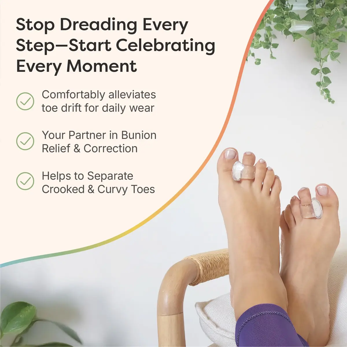 ZenToes Gel Toe Spacers for Bunions & Overlapping Toes | Soft Silicone Support for Comfort & Alignment - view 3