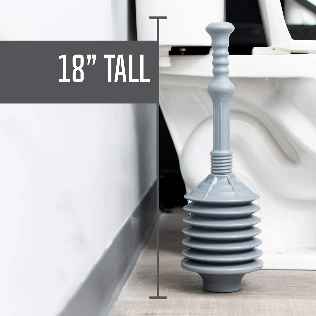 JS Jackson Supplies Professional Bellows Accordion Toilet Plunger 18in | Heavy Duty Clog Remover - view 3