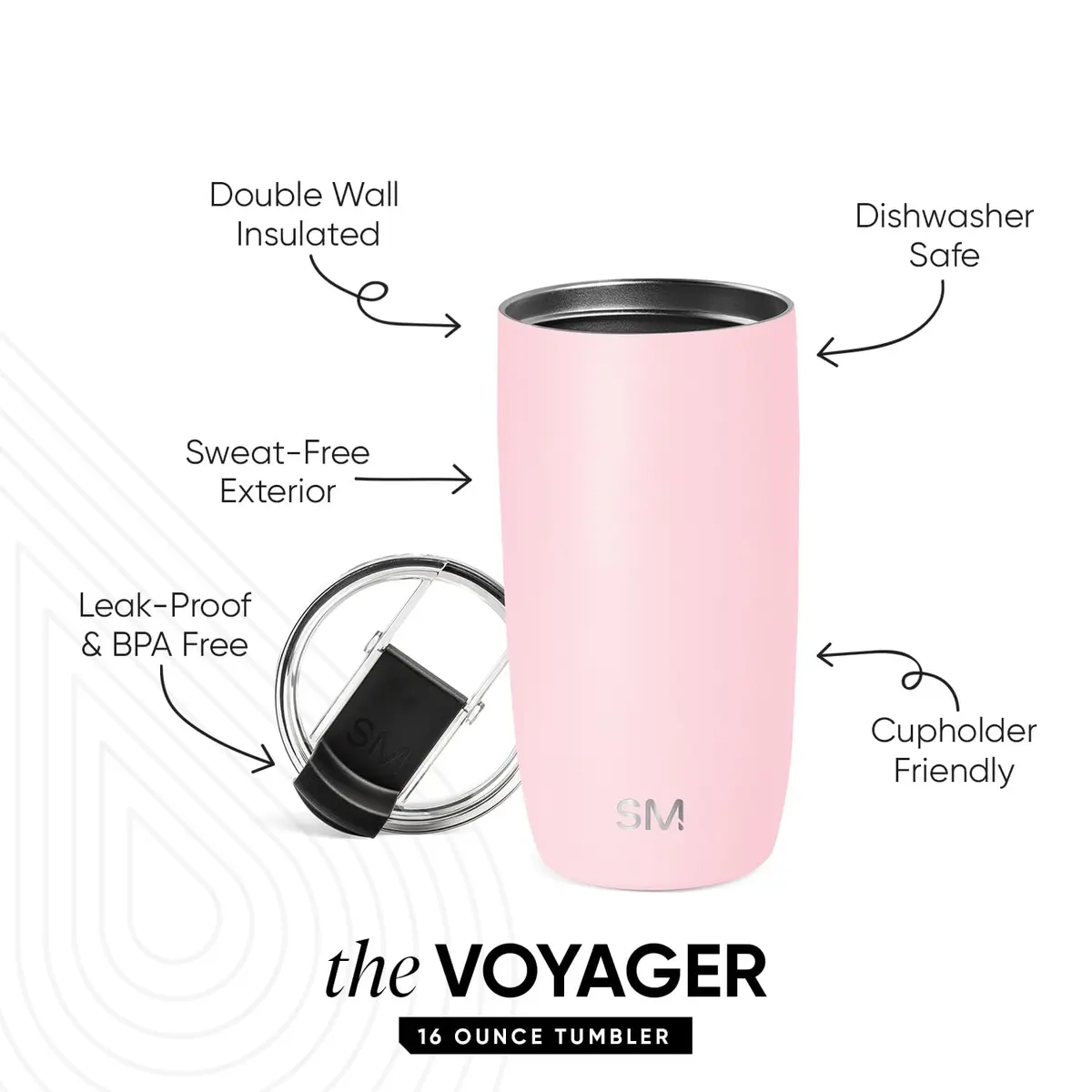 Simple Modern Voyager Travel Coffee Mug with Lid 590ml (16 Ounces) | Insulated Stainless Steel Tumbler - view 2