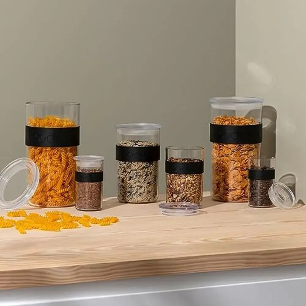 Bodum Presso Food Storage Jar Black 0.6 L (20.28 Fl Oz) | BPA-Free Plastic for Pantry Staples - view 4