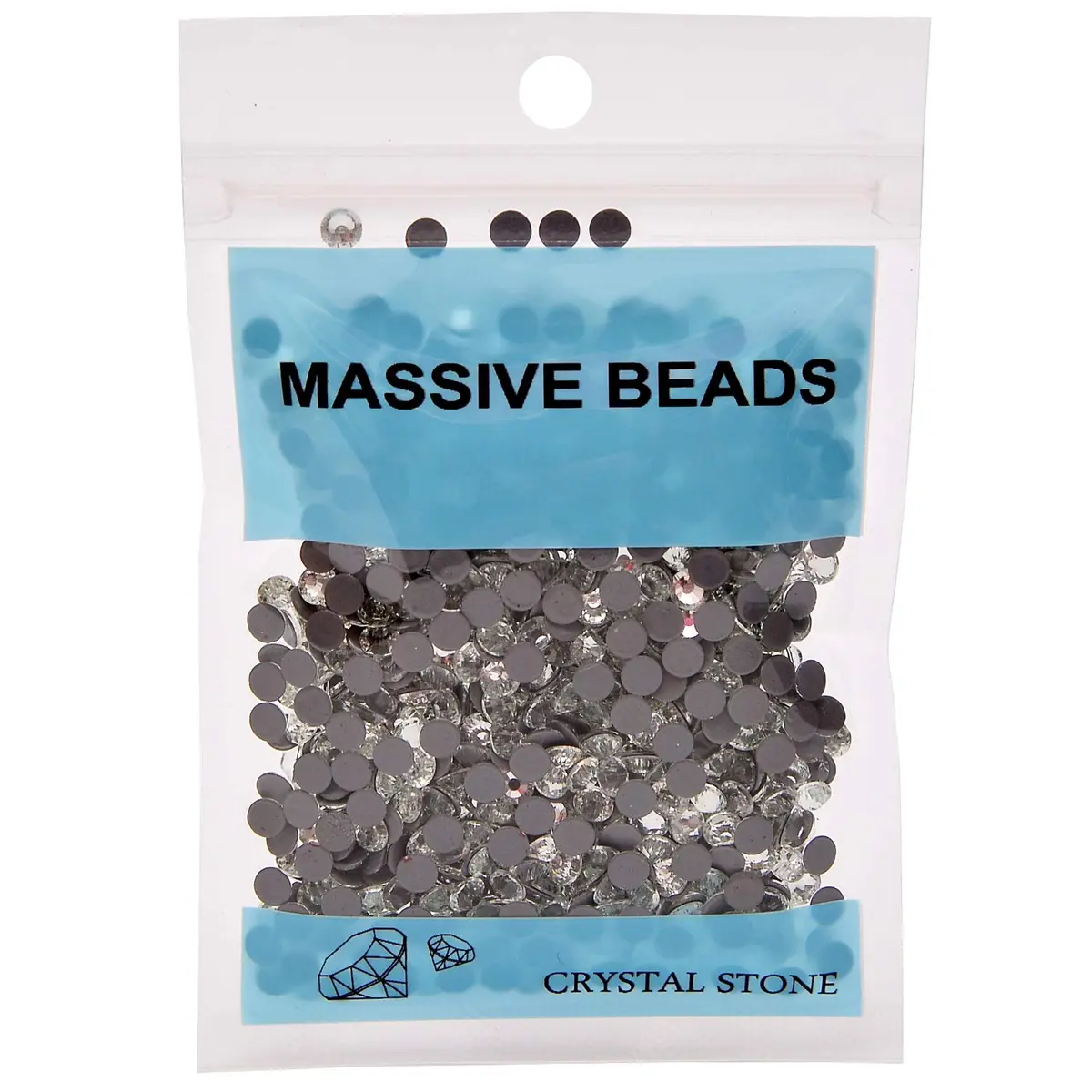 Massive Beads 1000 Pieces Hot Fix Glass Rhinestones SS20 | Sparkling Flatback Gems for Crafts & DIY (4.4mm, Crystal Clear) - view 3