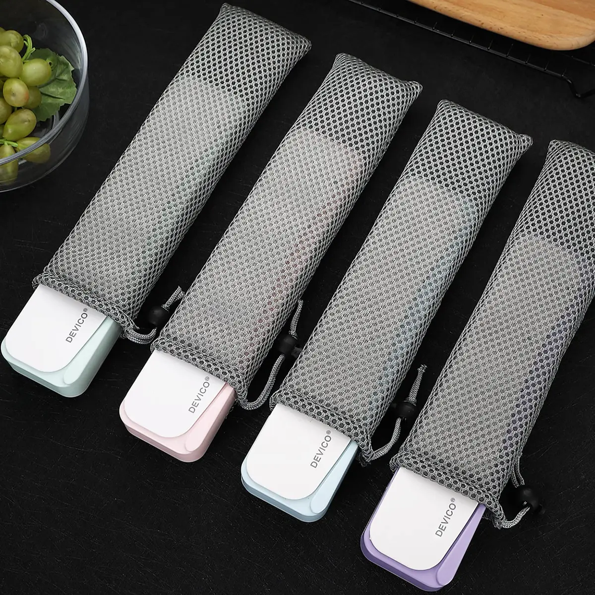 DEVICO Travel Utensils with Case | 4Pcs Portable Silverware Set for Camping, School, Lunch | 18/8 Stainless Steel, Pink - view 7