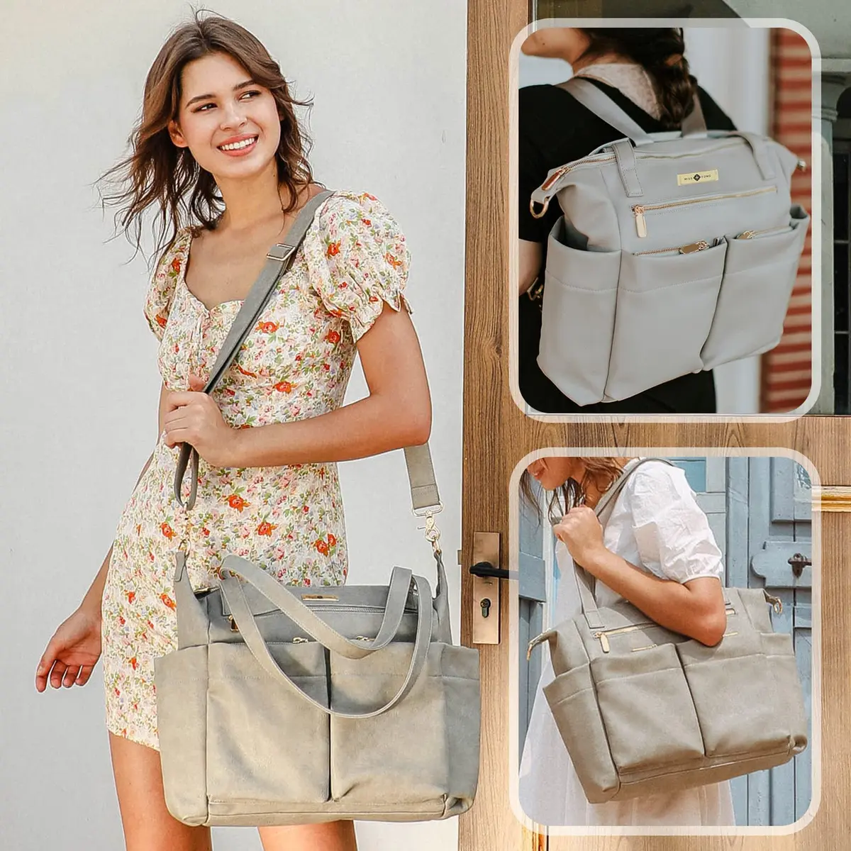 miss fong Diaper Bag Tote Leather Diaper Bag Backpack Pañaleras Para Bebe | Spacious, Stylish & Practical - view 2