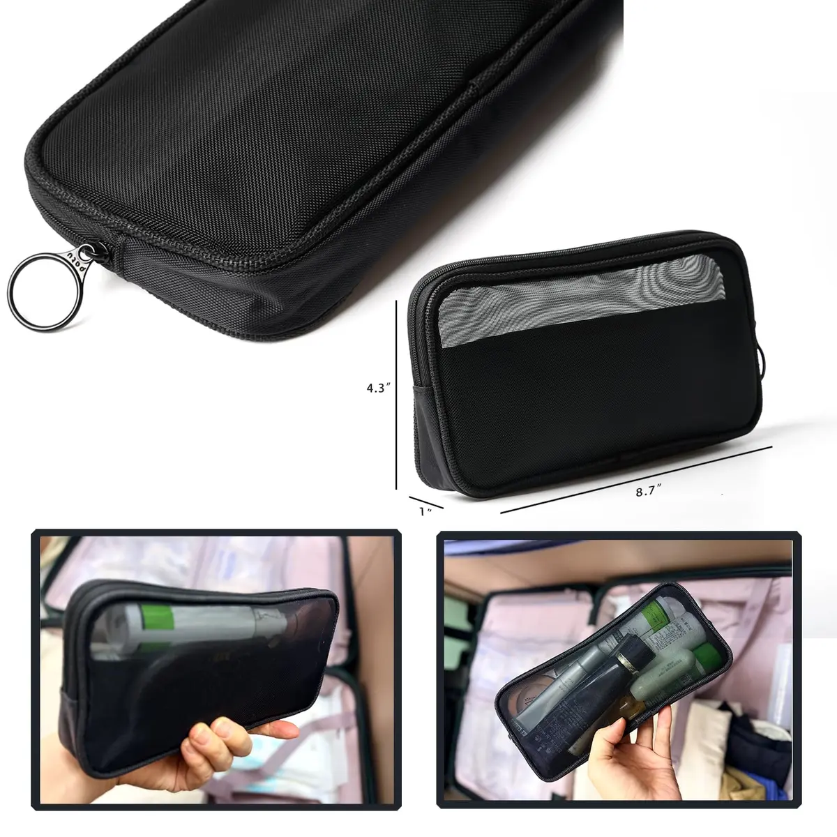 Patu Mesh Travel Toiletry Bag Pack of 2 Medium | Transparent, Lightweight & Portable - view 4