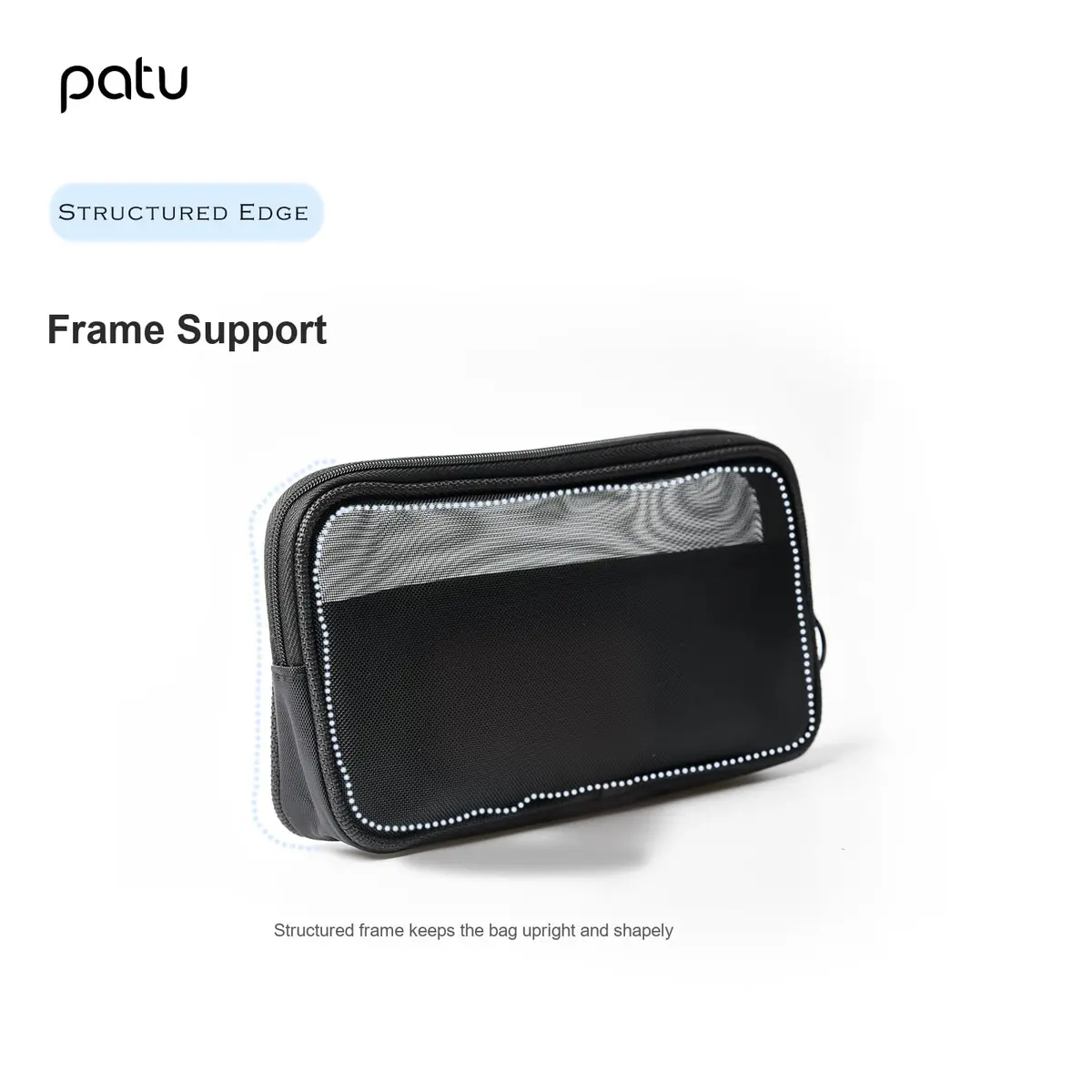 Patu Mesh Travel Toiletry Bag Pack of 2 Medium | Transparent, Lightweight & Portable - view 5