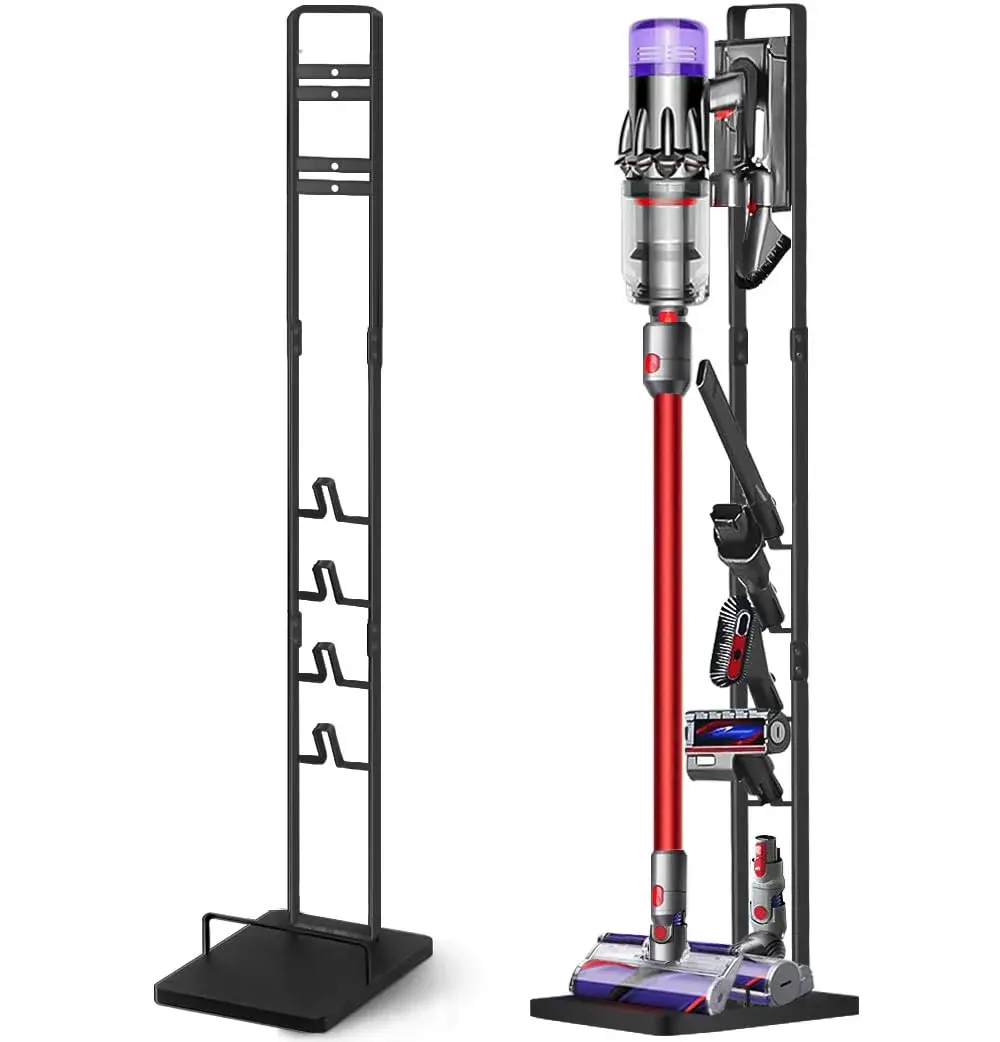 Haturi Black Metal Vacuum Stand Holder for Dyson V15-V6 & DC Series | 127cm H x 22cm L x 29cm D - main product image
