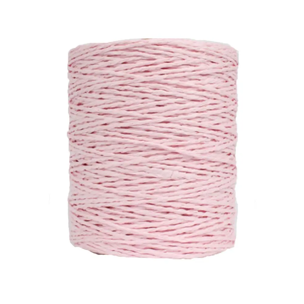 Rayon Crochet Raffia Yarn Natural Cotton Light Pink Summer Sun Hat & Beach Bag Yarn | 280m (306yd) - main product image