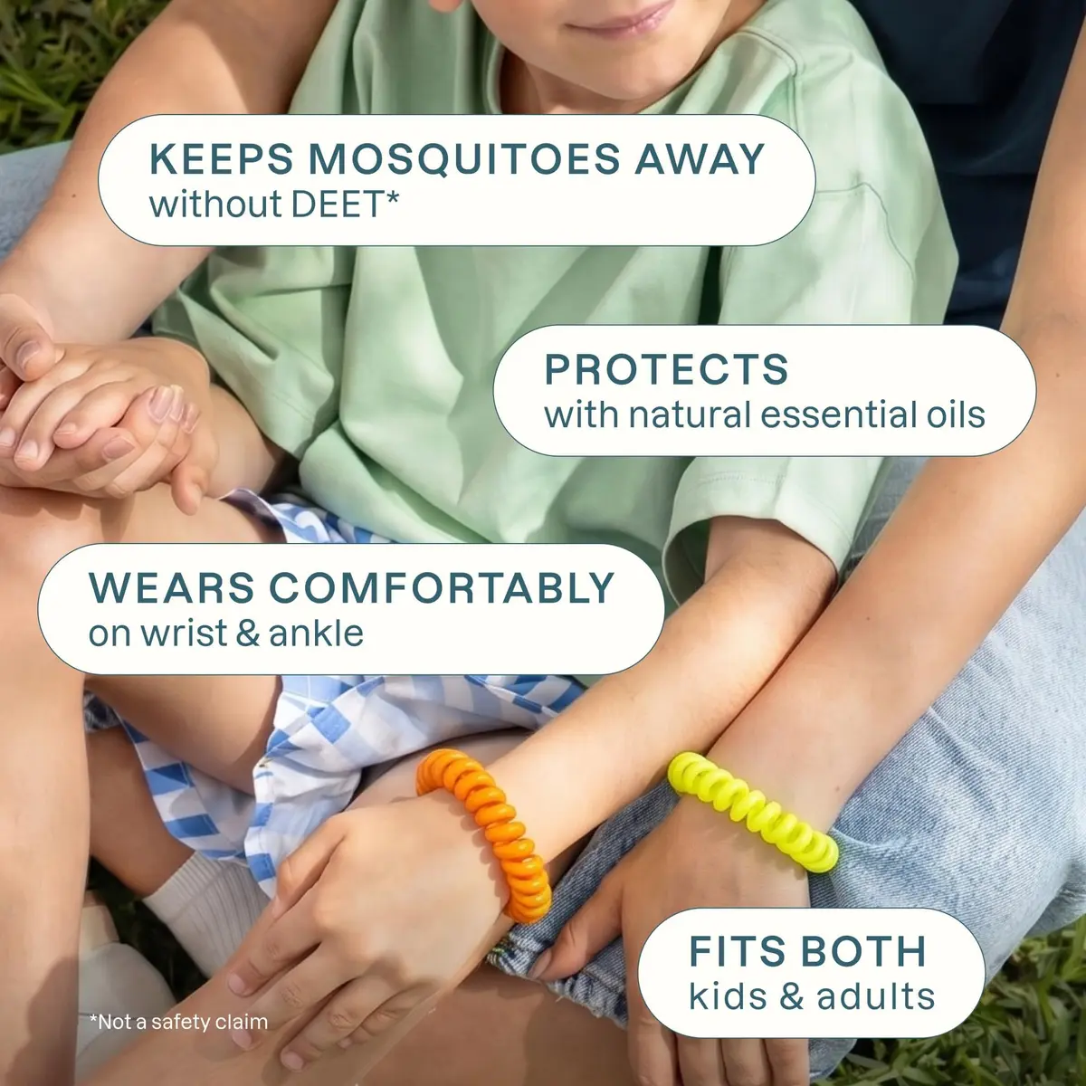 Cliganic Natural Mosquito Repellent Bracelets 20 Pack | DEET-Free, Plant-Based Essential Oils, Individually Wrapped - view 5