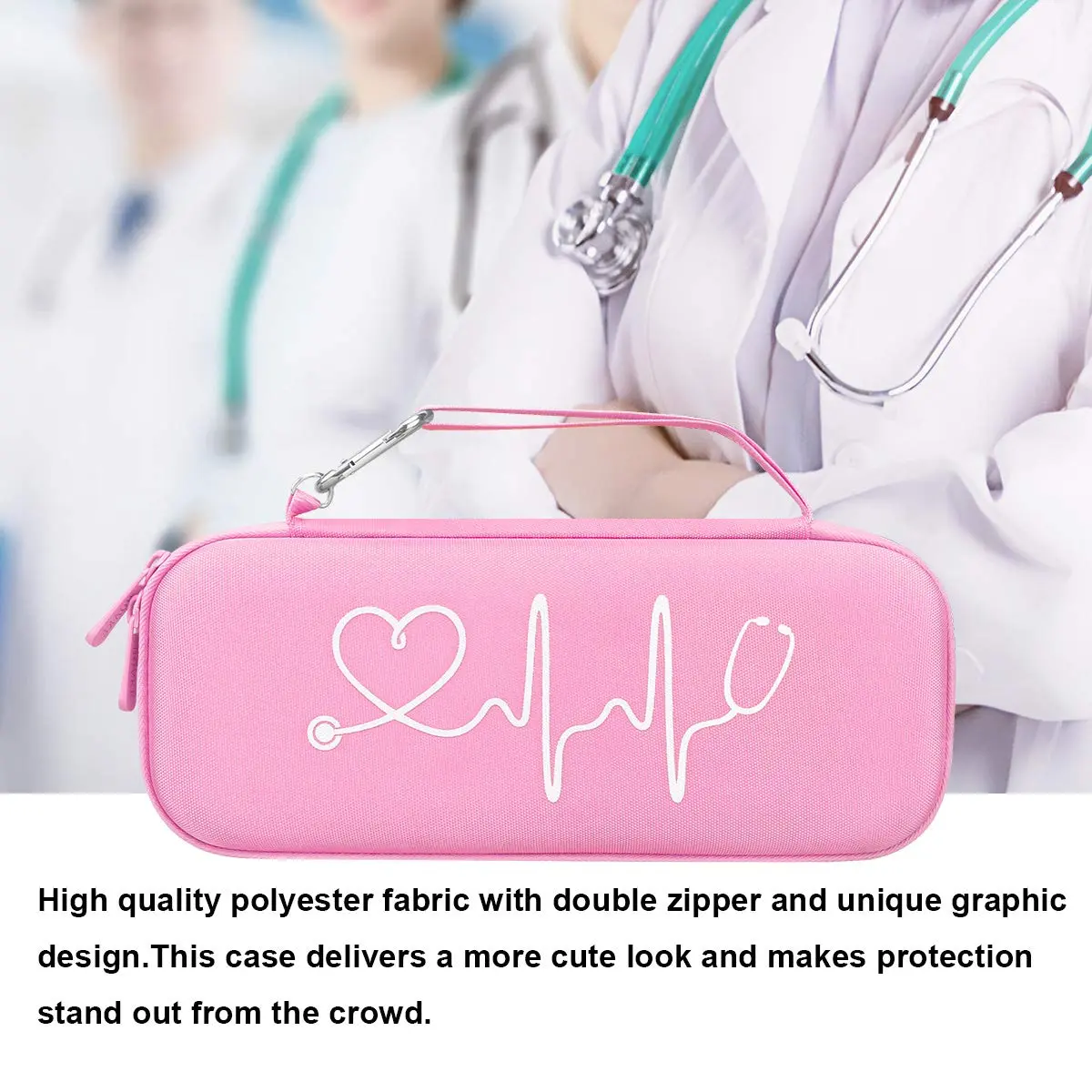 BOVKE Hard Case for 3M Littmann Classic III/Cardiology IV/MDF Stethoscope | Durable, Portable & Shockproof Pink - view 6