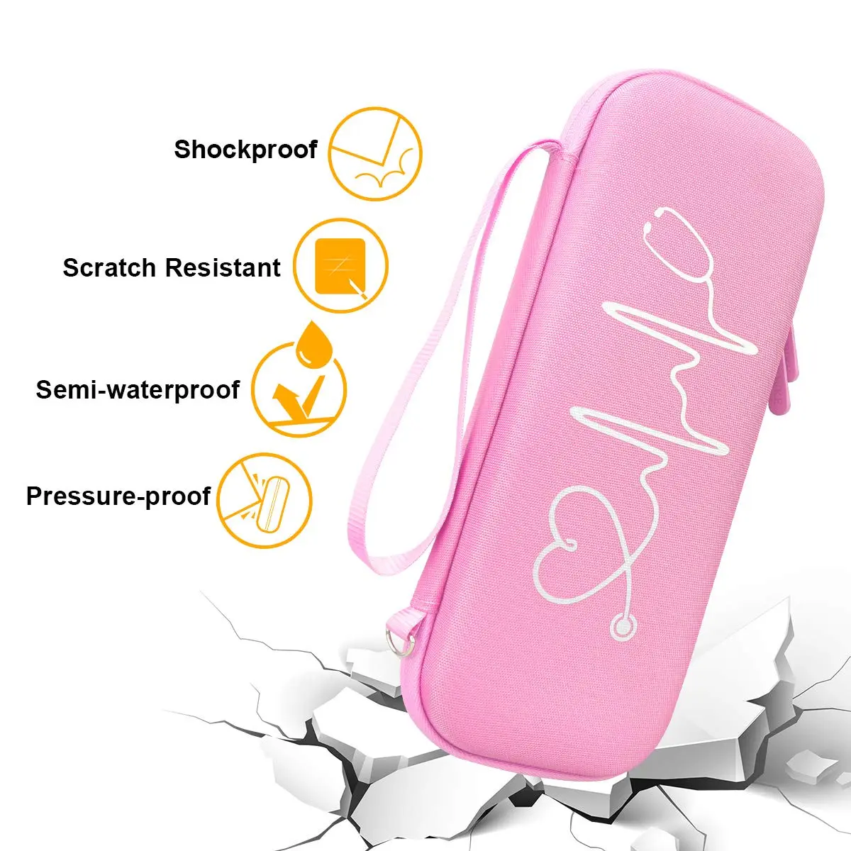 BOVKE Hard Case for 3M Littmann Classic III/Cardiology IV/MDF Stethoscope | Durable, Portable & Shockproof Pink - view 2