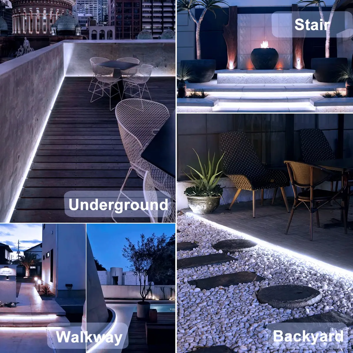 echosari White Solar Strip Lights Outdoor Waterproof 16.4Ft (5m) 320 LED with Remote & Timer | IP65 Rated for Pathways & Gardens - view 4
