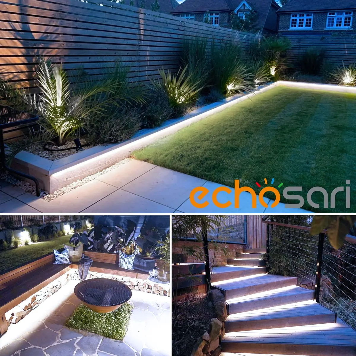 echosari White Solar Strip Lights Outdoor Waterproof 16.4Ft (5m) 320 LED with Remote & Timer | IP65 Rated for Pathways & Gardens - view 7
