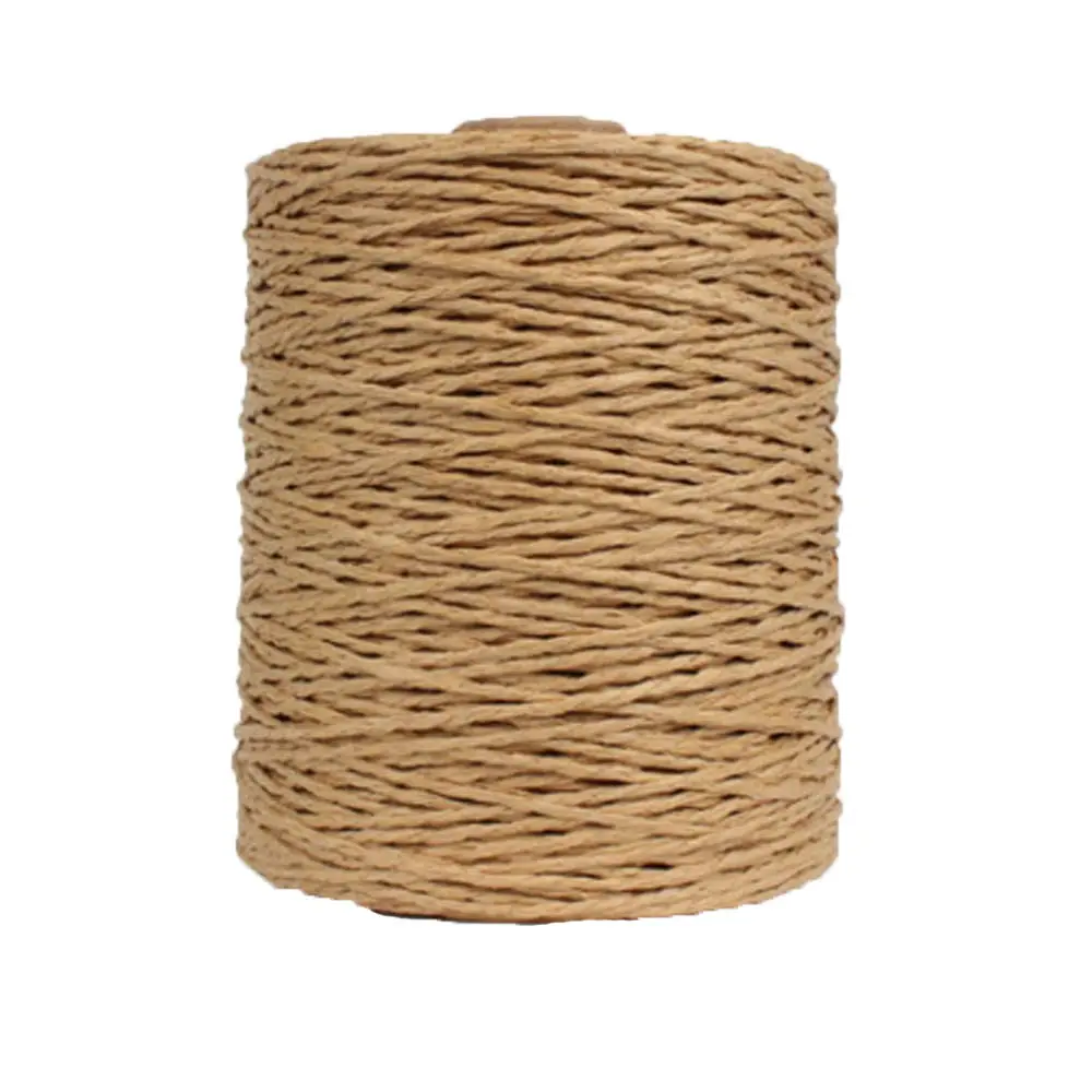 Rayon Crochet Raffia Yarn Natural Yarn Brown 280m (306 Yards) | 100% Plant Fiber for Hats & Bags - main product image