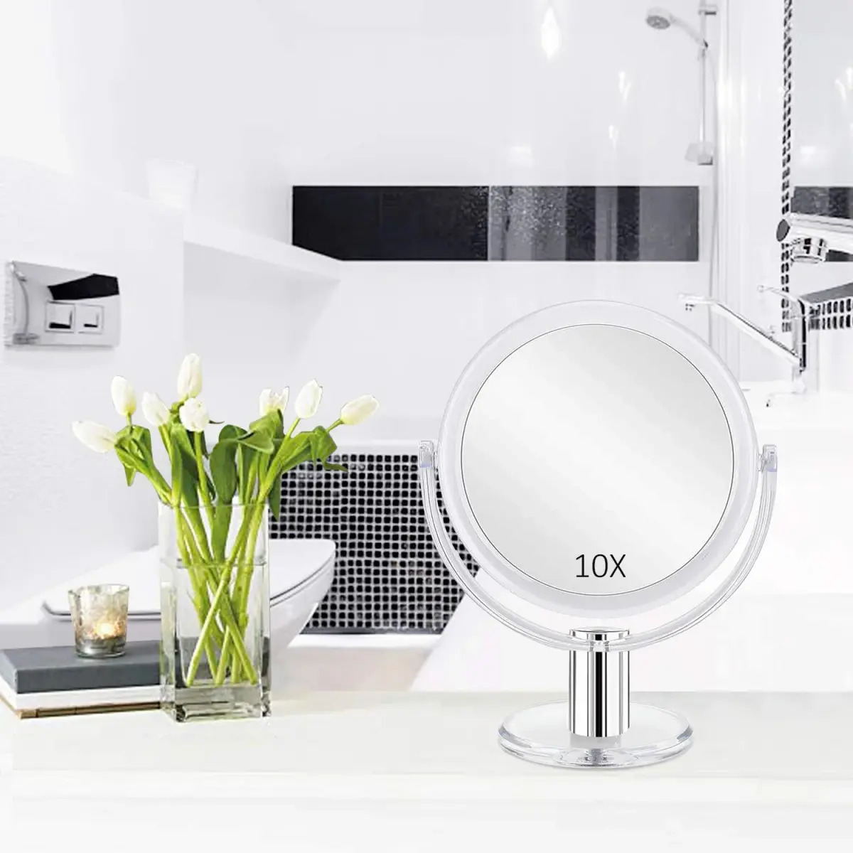 Fabuday Magnifying Makeup Mirror 10x Magnification | 16.3 cm (6.4 in) Double-Sided Tabletop Vanity Mirror - view 5