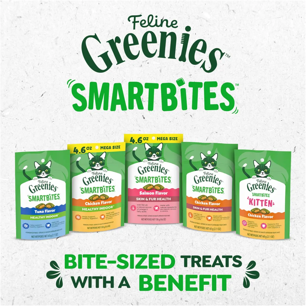 Greenies Feline Smartbites Skin & Fur Health Cat Treats, Chicken, 4.6 oz (130 g) | Vet-Designed with Omega-3s for Healthy Skin - view 8