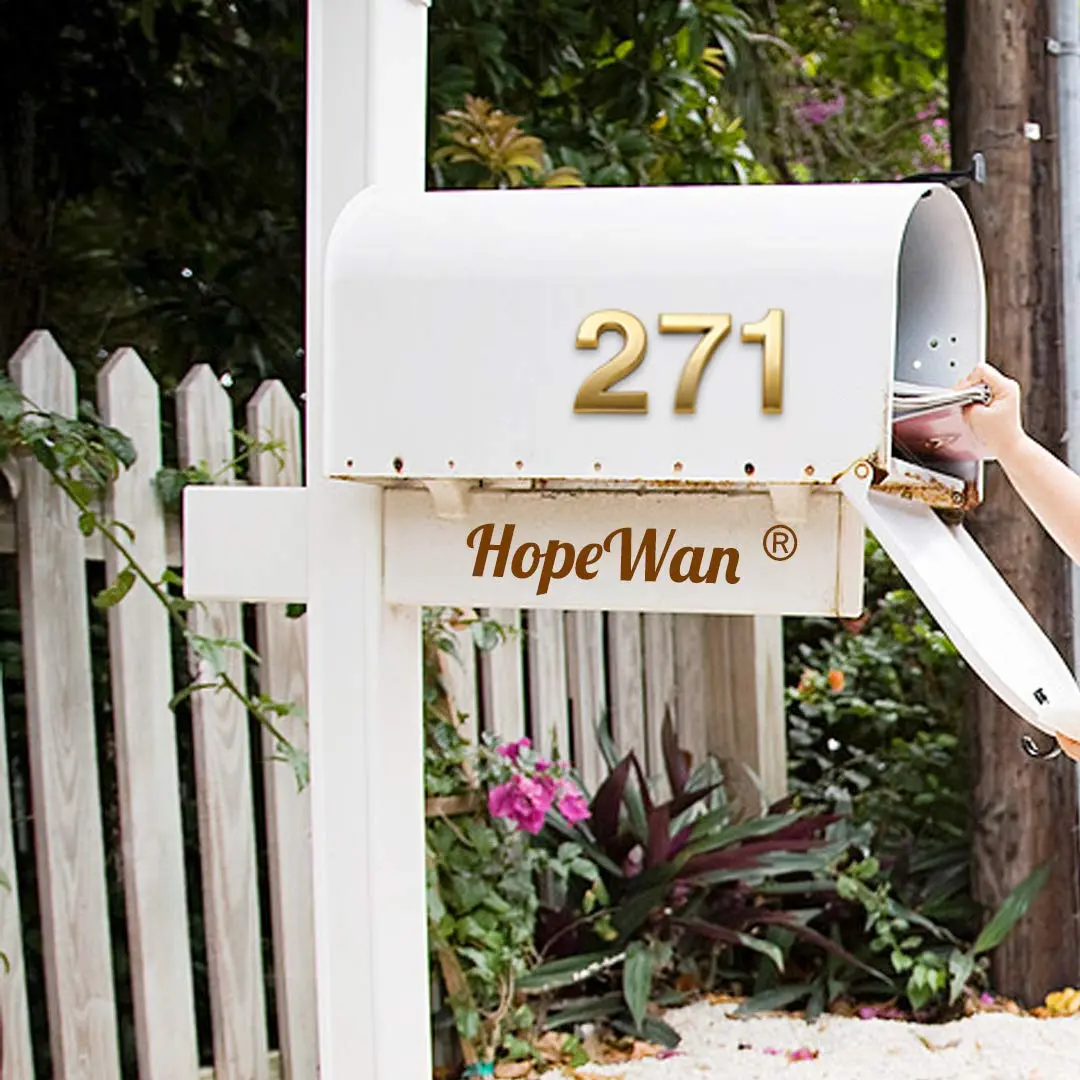 HopeWan Gold Signage Signage in India | Raised 3D Door Numbers 2-3/4IN High - view 5