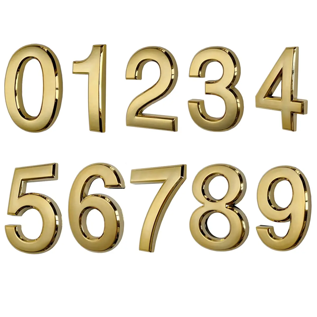 HopeWan Gold Signage Signage in India | Raised 3D Door Numbers 2-3/4IN High - main product image