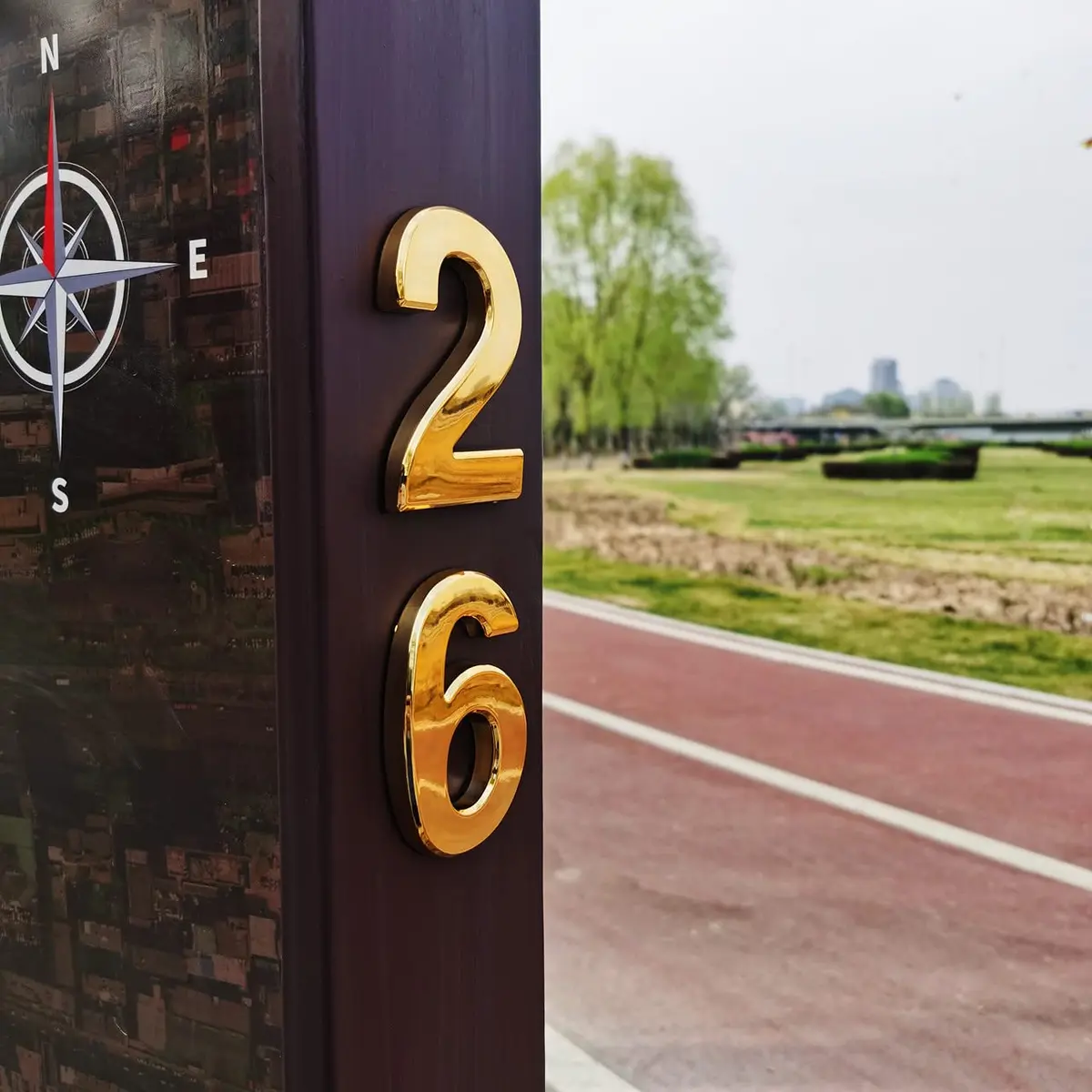 HopeWan Gold Signage Signage in India | Raised 3D Door Numbers 2-3/4IN High - view 3