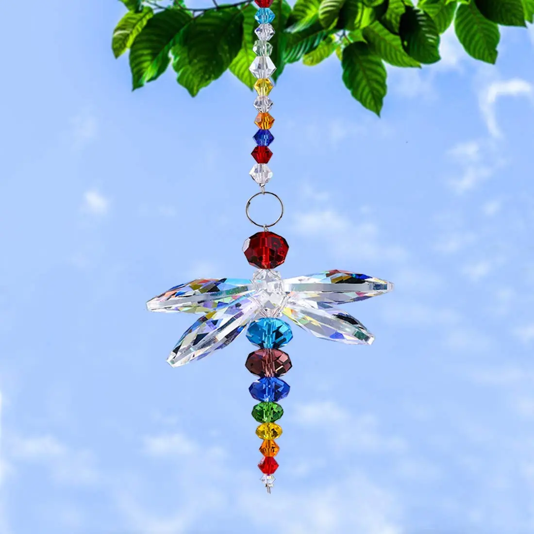 H&D HYALINE & DORA Crystal Dragonfly Suncatcher 21 cm (8.2 inches) | Rainbow Maker Window Hanging Pendant Decor - view 3