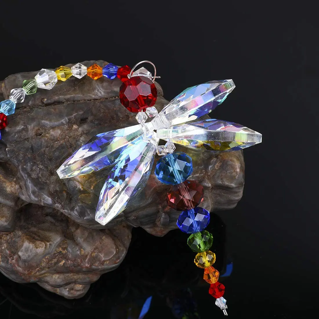 H&D HYALINE & DORA Crystal Dragonfly Suncatcher 21 cm (8.2 inches) | Rainbow Maker Window Hanging Pendant Decor - view 4