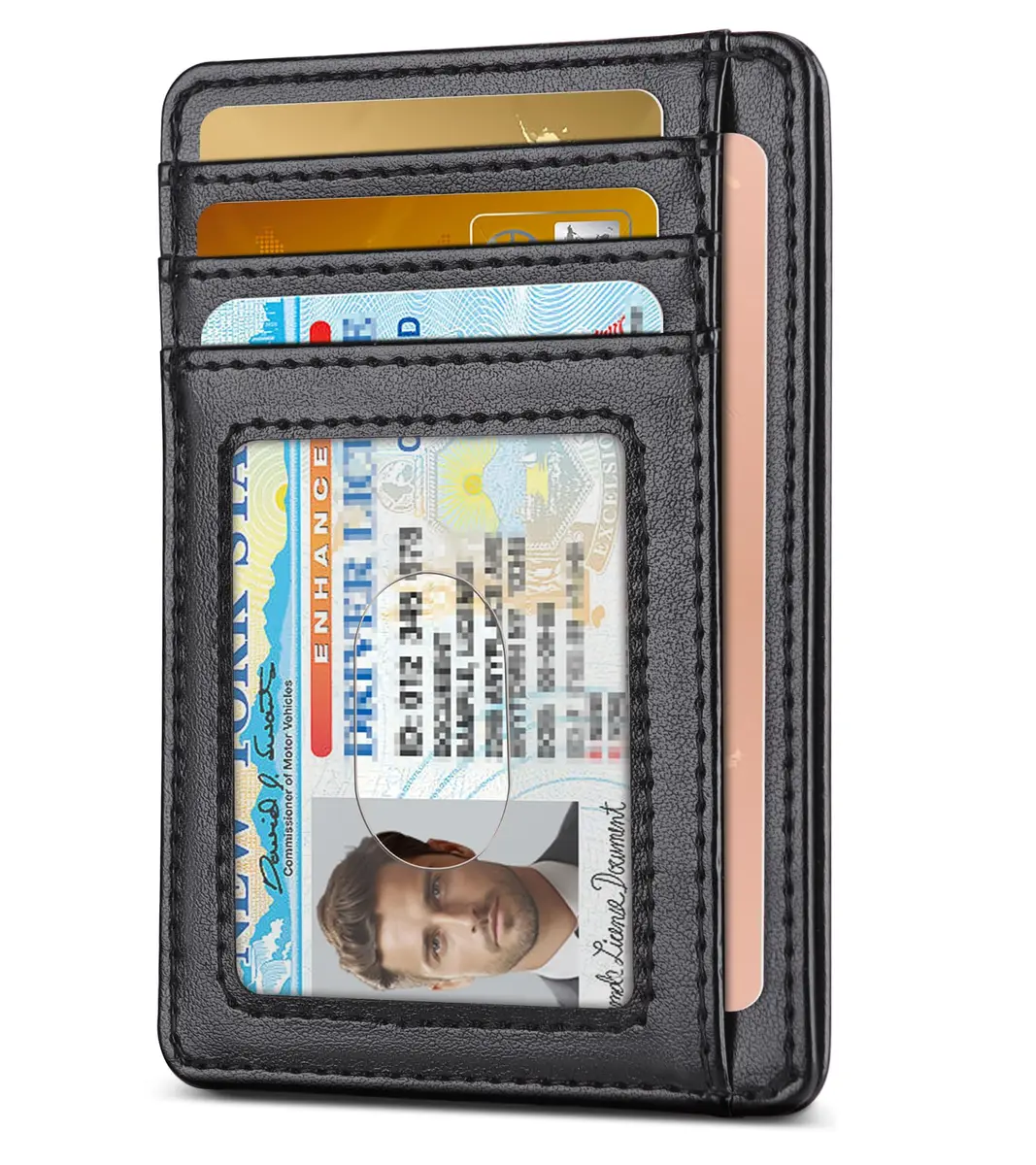 Teskyer Slim Minimalist Wallet for Men, RFID Credit Card Holder, Rose Gold, 12cm (4.60") x 8.9cm (3.15") x 0.4cm (0.15") - view 7