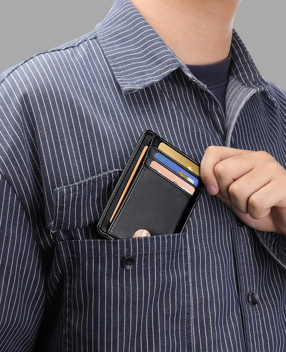 Teskyer Slim Minimalist Wallet for Men, RFID Credit Card Holder, Rose Gold, 12cm (4.60") x 8.9cm (3.15") x 0.4cm (0.15") - view 4