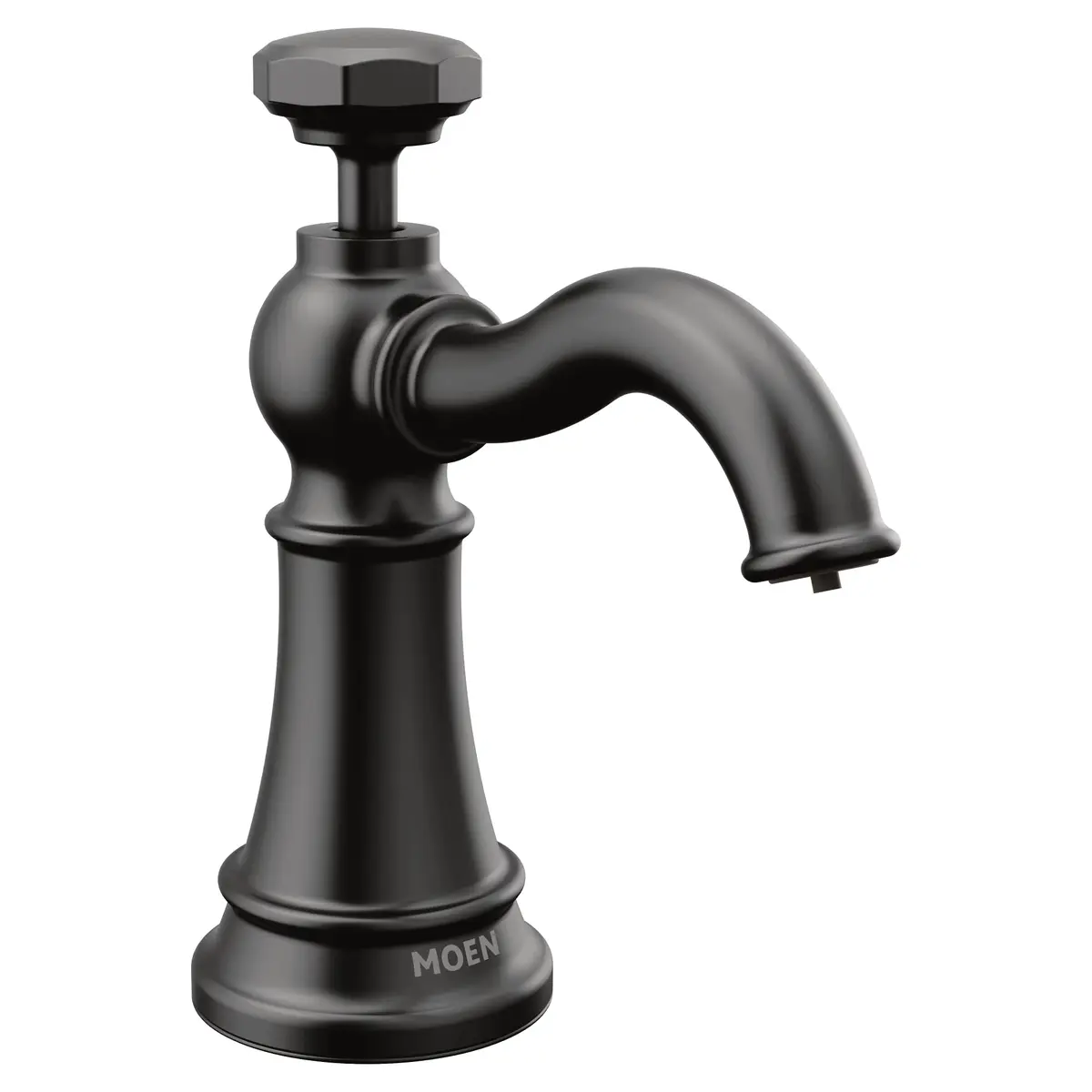 Moen S3955BL Paterson Deck Mounted Kitchen Soap Dispenser with Above the Sink Refillable Bottle, Matte Black | Modern & Durable - main product image