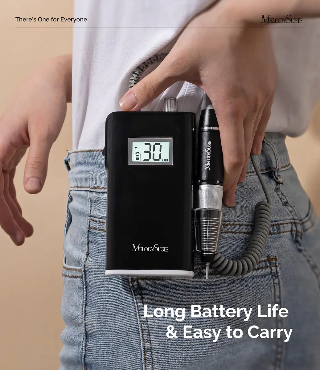 MelodySusie Nail Drill SC320H | Rechargeable, 30,000 RPM, Cordless, 10-14h Runtime, LED Display, Low Heat, Nail Polishing - view 4