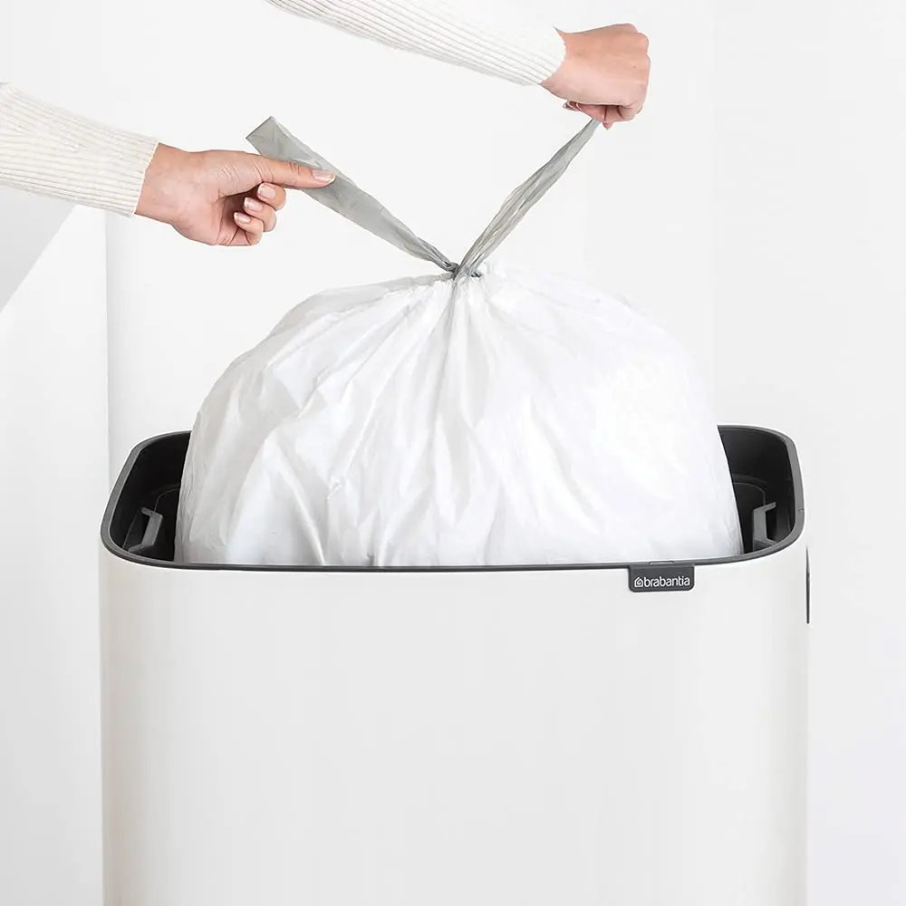 Brabantia PerfectFit Trash Bags Size M 60L (16 Gallon) | Tear-Resistant Plastic Bin Liners with Tie Tape Drawstring Handles (10 Bags) - view 4