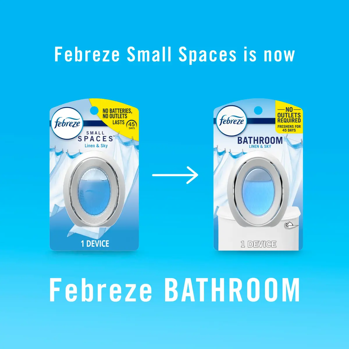 Febreze Small Spaces Air Freshener Linen & Sky Scent 2 Count | Odor Fighting Plug In Alternative for Bathrooms & Closets - view 9