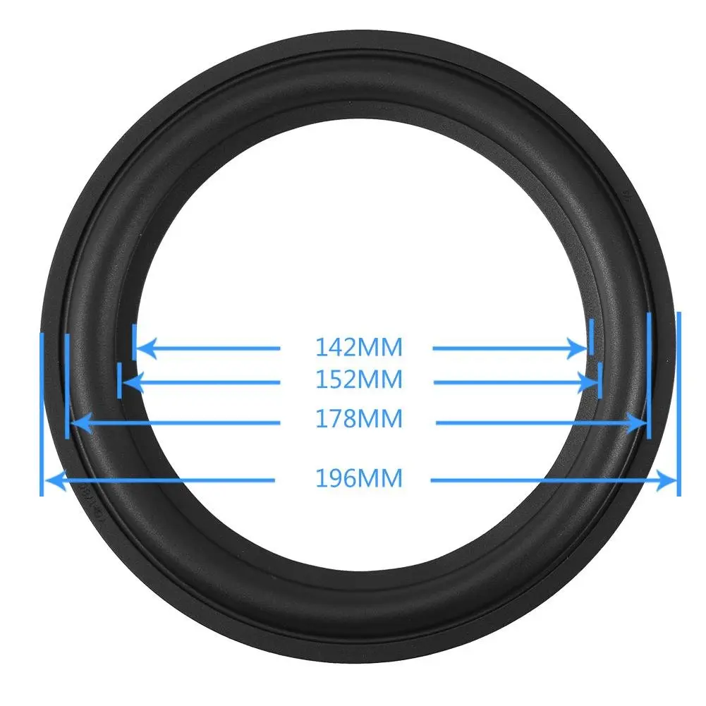 Tihebeyan 2PCS 8 Inch Rubber Speaker Loudspeaker Surround Repair Parts | Durable Rubber Woofer for DIY Speaker Repair - view 5