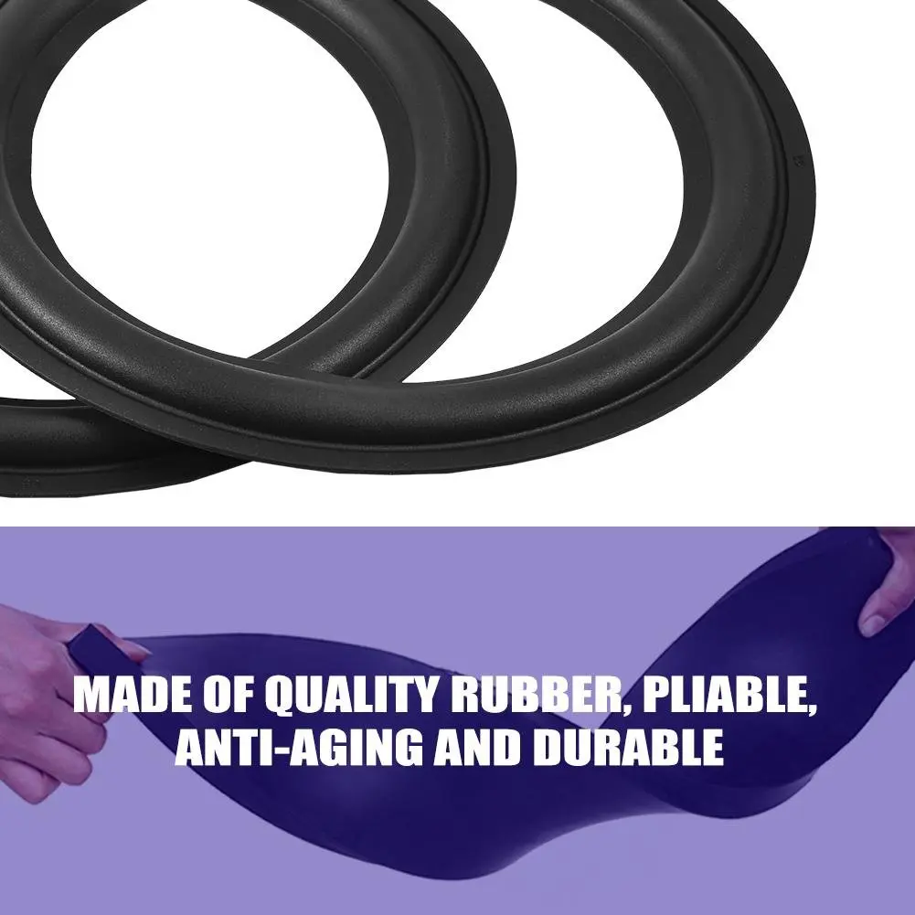 Tihebeyan 2PCS 8 Inch Rubber Speaker Loudspeaker Surround Repair Parts | Durable Rubber Woofer for DIY Speaker Repair - view 2