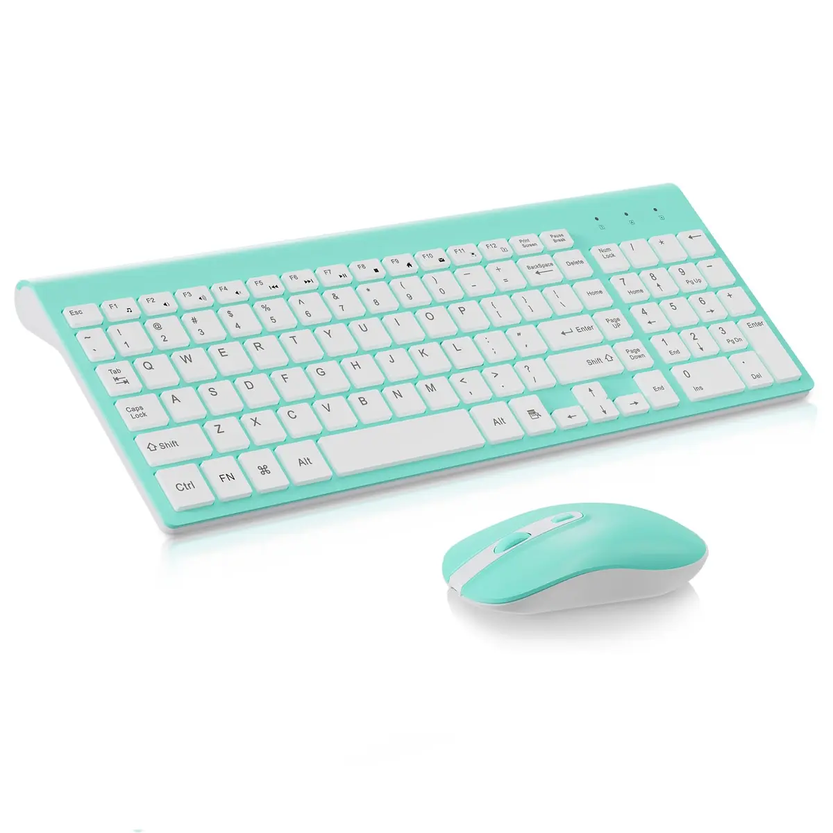 cimetech Wireless Keyboard and Mouse Combo - Blue White | Plug and Play 2.4GHz Wireless - main product image