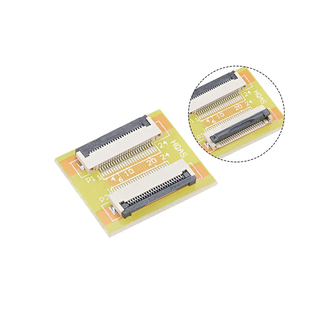 uxcell 0.5mm Pitch 24 Pins to 24 Pin FPC Extension Connector Adapter for Laptops, 20x24x3.5mm | PCB Support Board - view 3
