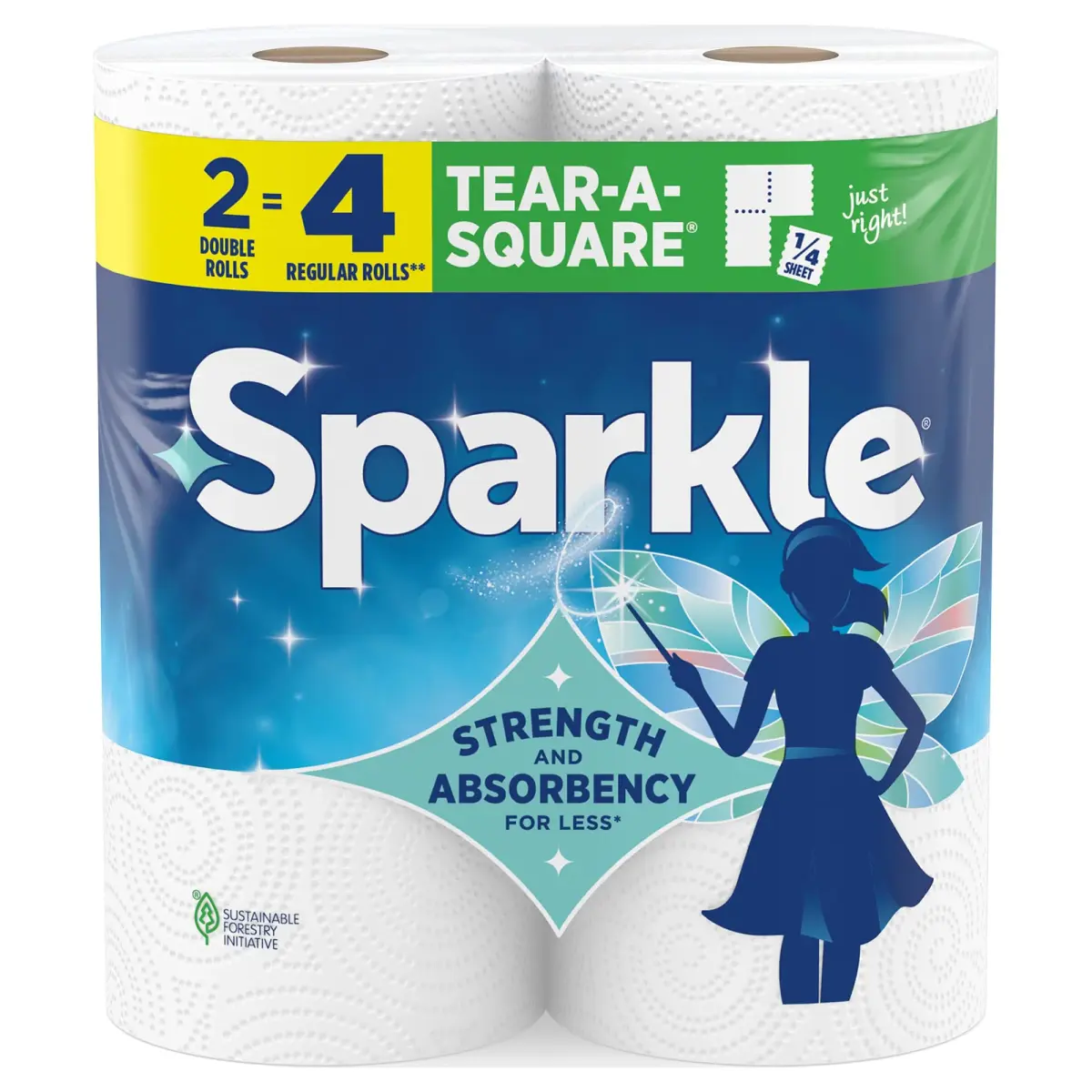 Sparkle Paper Towels Modern White 2 Giant Rolls (232 Sheets Total) | Absorbent & Strong 2-Ply Paper Towels - main product image