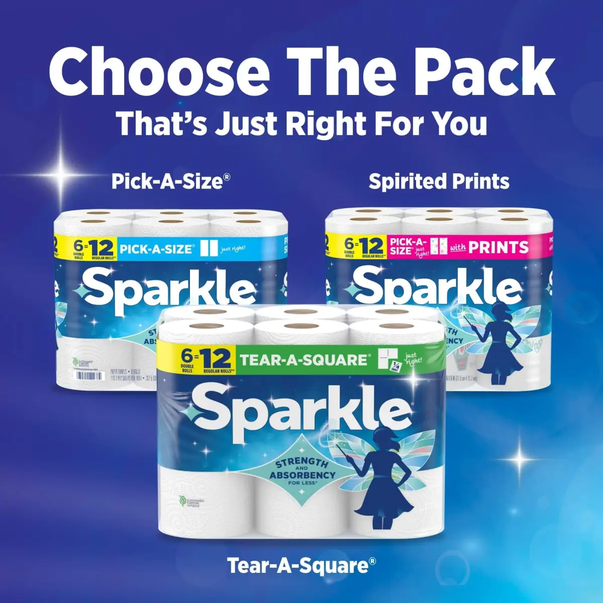 Sparkle Paper Towels Modern White 2 Giant Rolls (232 Sheets Total) | Absorbent & Strong 2-Ply Paper Towels - view 7